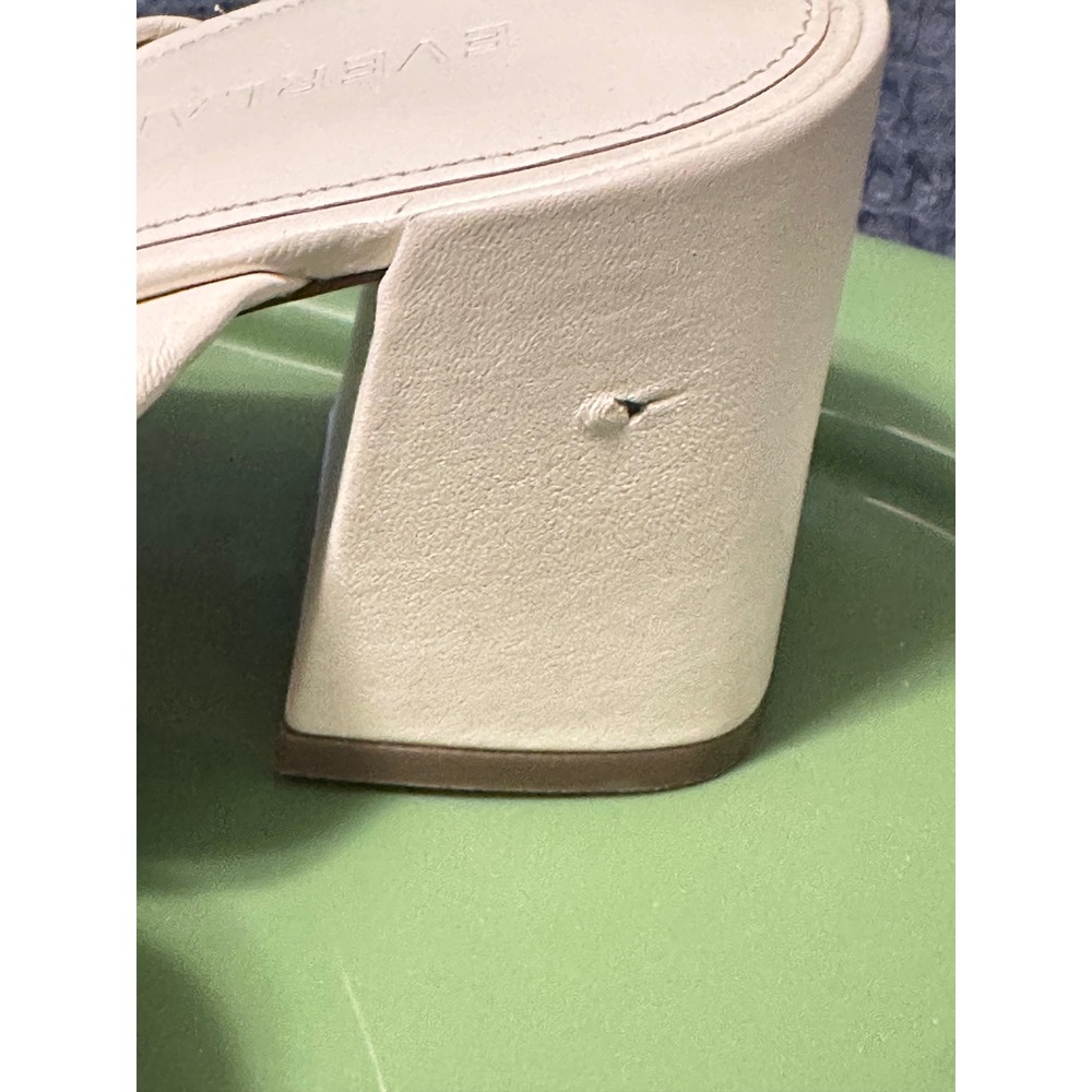Everlane The Twisted Heeled Sandal Bone Leather Block Heel Mule Square Toe 7.5‎ - Picture 9 of 11